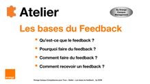 Initiation - Parcours Makers (FR) - 2. Toolkit - Guide animateur - les bases du feedback - Fondation Orange