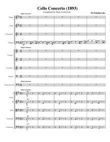 Partition complète, violoncelle Concerto, B minor, Tchaikovsky, Pyotr