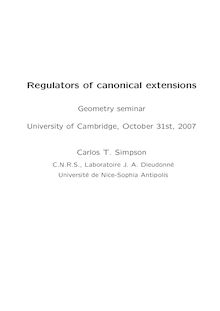 Regulators of canonical extensions