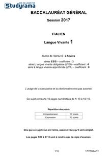 Sujet Washington Italien LV1 - Bac S, ES, L article