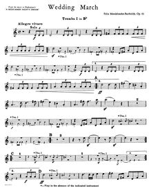 Partition trompettes 1, 2, 3 (en B♭), 1, 2, 3 (en C), Musik zu Ein Sommernachtstraum