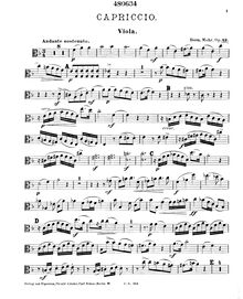 Partition de viole de gambe, Capriccio pour Piano quatuor