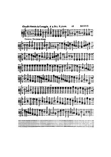 Partition Basso, Canzon Decimaottava à , & , si placet, Merulo, Claudio par Claudio Merulo