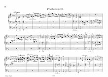 Partition Prelude et Fugue No.3, Three préludes et fugues, Mendelssohn, Felix