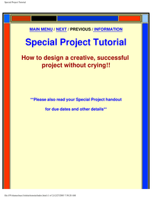 Special Project Tutorial