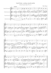 Partition , Ach Gott, verlass mich nicht (SATB), choral préludes pour orgue, Op.79b