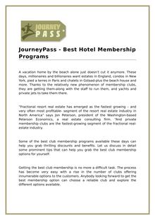 JourneyPass - Best Hotel Membership Programs