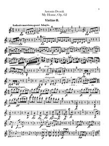 Partition violon II, My Homeland, Domov můj, Dvořák, Antonín