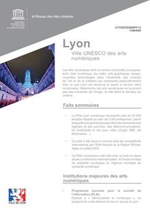 Lyon: Ville UNESCO des arts numériques; 2009