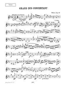 Partition de violon, Grand duo concertant, E♭ major, Weber, Carl Maria von