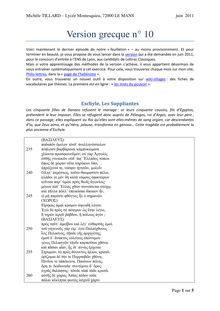 Cours de version grecque publié sous forme de "feuilleton" - 2ème année de CPGE littéraire, La version grecque - cours n°10
