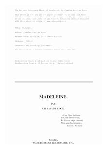 Madeleine par Charles Paul de Kock
