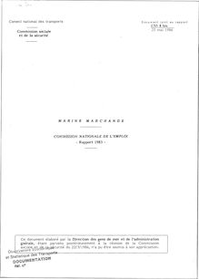 L évolution sociale dans les transports terrestre, maritime et aérien. : Marine marchande - Rapport 1985.