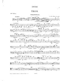 Partition de violoncelle, Piano Trio, B♭ major, Widor, Charles-Marie