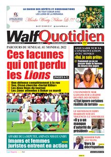 Walf Quotidien N° 9208 - Du mardi 6 décembre 2022