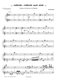 Partition musicien 1, Capriccio pour piano 6 mains, Fuchs, Armin