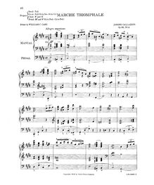 Partition , Marche Triomphale, Pièces pour orgue, Op.30, Callaerts, Joseph
