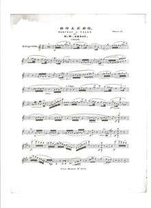 Partition de violon, Boléro, Ernst, Heinrich Wilhelm