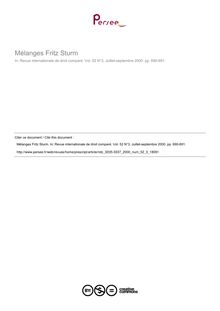 Mélanges Fritz Sturm - note biblio ; n°3 ; vol.52, pg 690-691