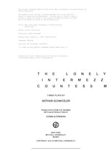 The Lonely Way—Intermezzo—Countess Mizzie - Three Plays