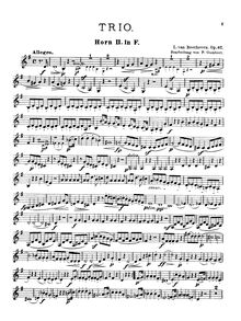 Partition cor 2, Trio pour 2 hautbois et anglais cor en C major