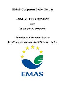 Annual Peer Review on the EU Eco-Management and Audit Scheme (EMAS)
