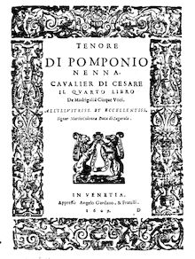 Partition ténor, Madrigali a 5 voci, Libro 4, Nenna, Pomponio