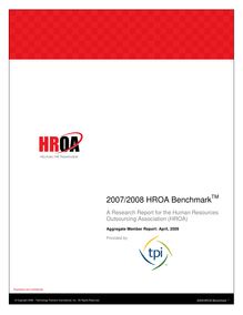 HROA Benchmark Report - 04 26 09