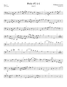 Partition viole de basse 1, Airs et Fantasia pour 4 violes de gambe