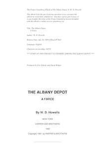 The Albany Depot : a Farce