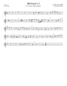 Partition ténor viole de gambe 3, octave aigu clef, madrigaux, Book 1 par Carlo Gesualdo