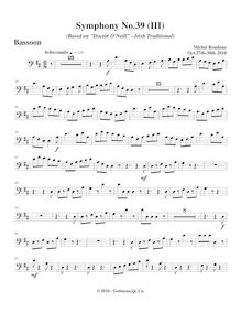 Partition basson, Symphony No.39  Irish Green , G major, Rondeau, Michel par Michel Rondeau