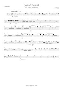 Partition Trombone 1, 2 (en C); basse Trombone (en C), Funiculì, Funiculà