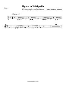 Partition hautbois 4, Hymn to Wikipedia, D major, Matthews, John-Luke Mark