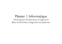 Master Informatique Informatique Fondements et Ingénierie