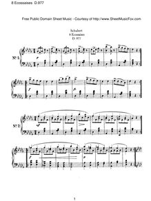 Partition complète, Ecossaises, D.977, Schubert, Franz