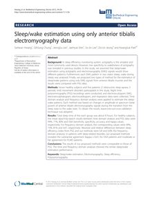 Sleep/wake estimation using only anterior tibialis electromyography data