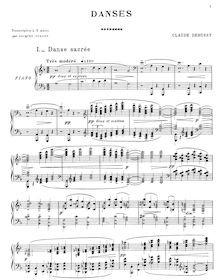 Partition complète, Danse Sacrée et Danse Profane, Deux Danses pour Harpe (ou Harpe chromatique ou piano) avec accompagnement d orchestre d instruments à cordes