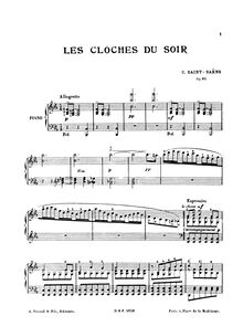 Partition complète, Les cloches du soir, Op.85, Saint-Saëns, Camille