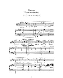 Partition complète (D♭ Major: haut voix et piano), Extase printanière