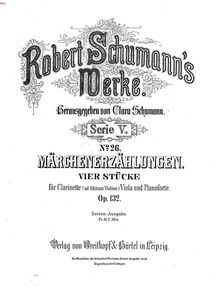 Partition complète, Maerchenerzaehlungen, Op.132, Schumann, Robert