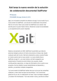 Xait lanza la nueva versión de la solución de colaboración documental XaitPorter