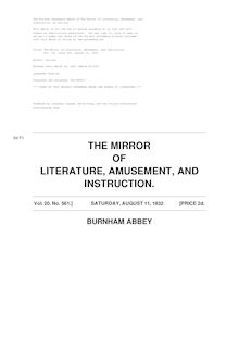 The Mirror of Literature, Amusement, and Instruction - Volume 20, No. 561, August 11, 1832