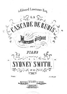 Partition complète, La Cascade de Rubis Op.22, Morceau élégant, Smith, Sydney par Sydney Smith
