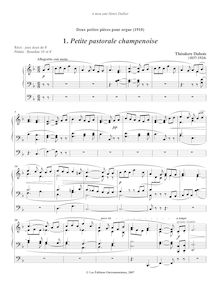 Partition , Petite pastorale champenoise, 2 Petites Pièces, Deux Petites Pièces pour Grand Orgue ou Harmonium