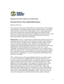 Literature review  post conflict public finance