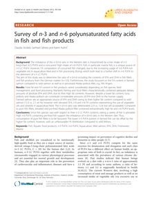 Survey of n-3 and n-6 polyunsaturated fatty acids in fish and fish products