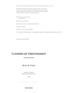 Flowers of Freethought - (Second Series)