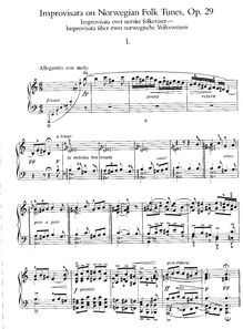 Partition complète, Improvisations on 2 norvégien Folk chansons, Op.29