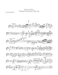Partition violons I, violon Concerto en B minor, Op.61, B minor